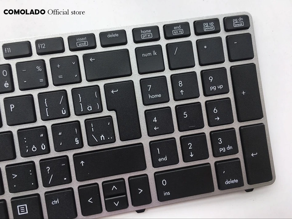 CZ Чешская клавиатура для HP EliteBook 8560p ProBook 6560b 6565b черная с серебряной рамкой