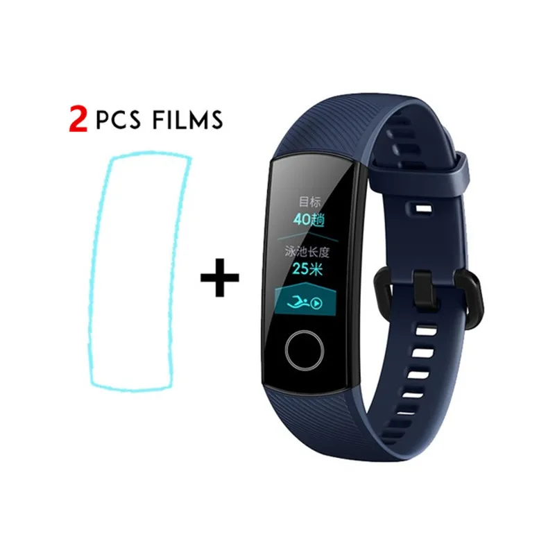 Blue n 2films Умный Браслет huawei Honor Band 4 с пультом дистанционного управления для камеры, цветной Amoled 0,9" сенсорный экран для плавания - Цвет: Blue n 2films
