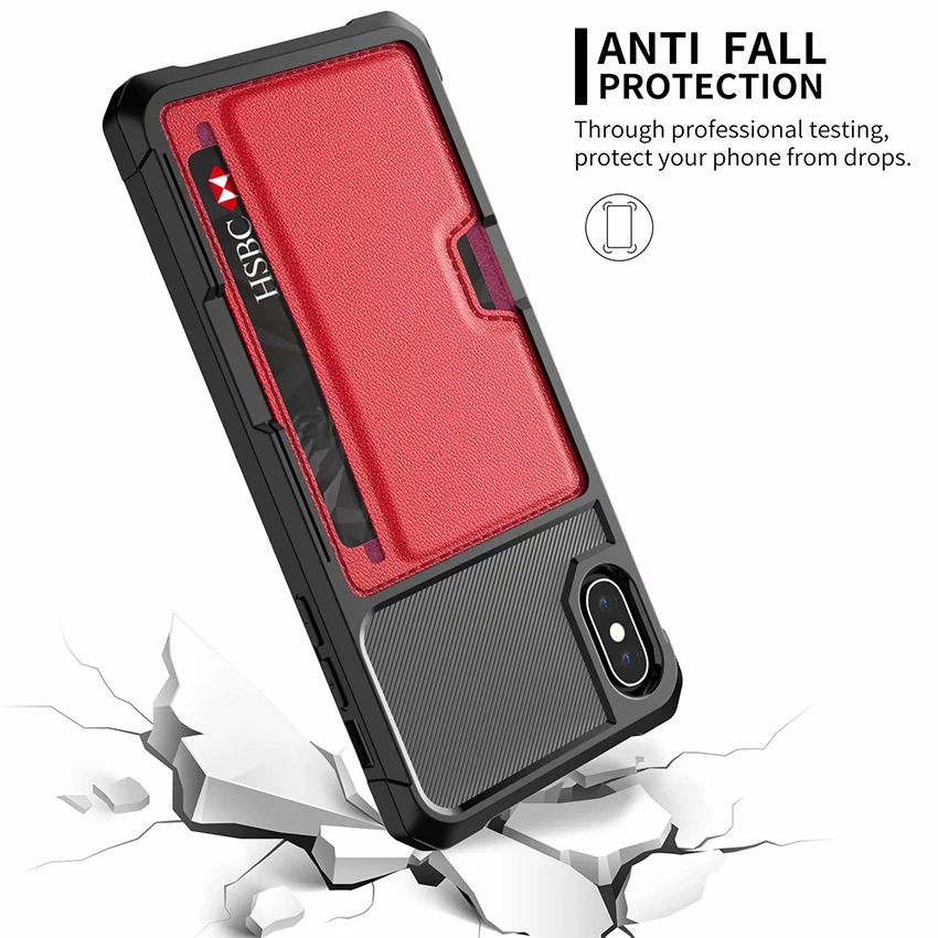 Роскошный силиконовый кожаный чехол кошелек с отделением для карт Apple IPhone X Xr Xs Max 6