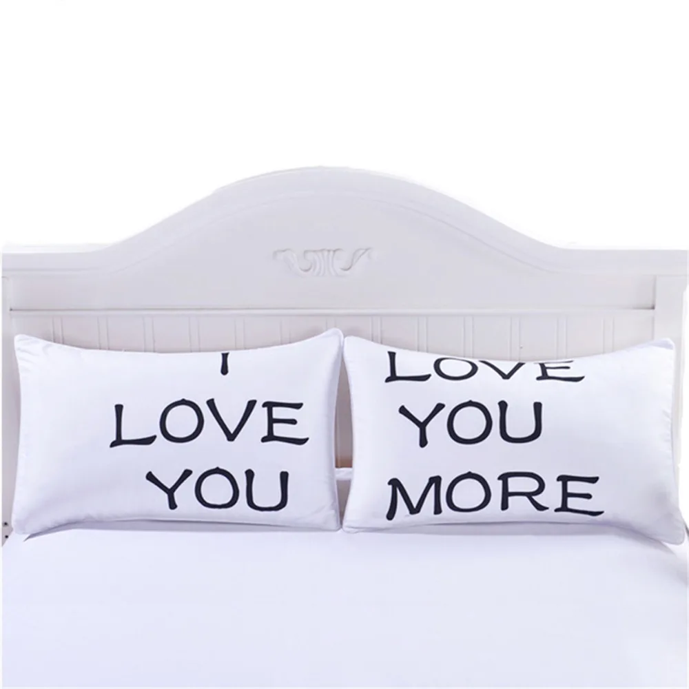 Чехол для подушки I LOVE YOU MORE подарок на Рождество романтическую годовщину свадьбу