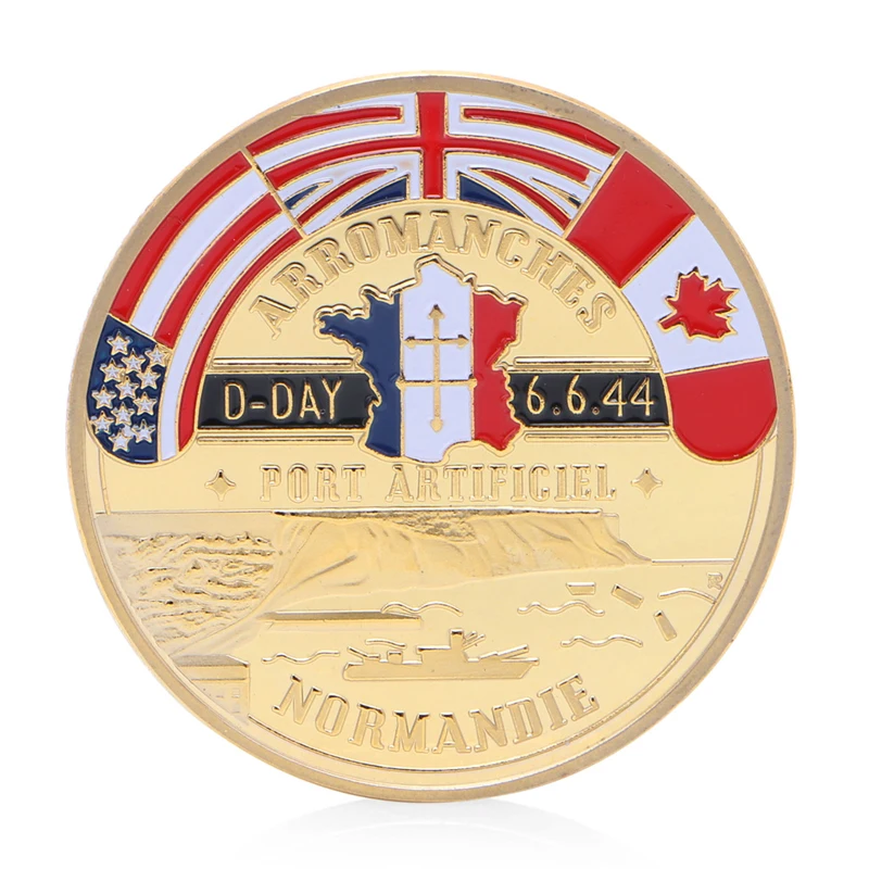Золотая Нормандия арроманши Памятная коллекция монет Souvenir P101|coins collectibles|coin coinscoins