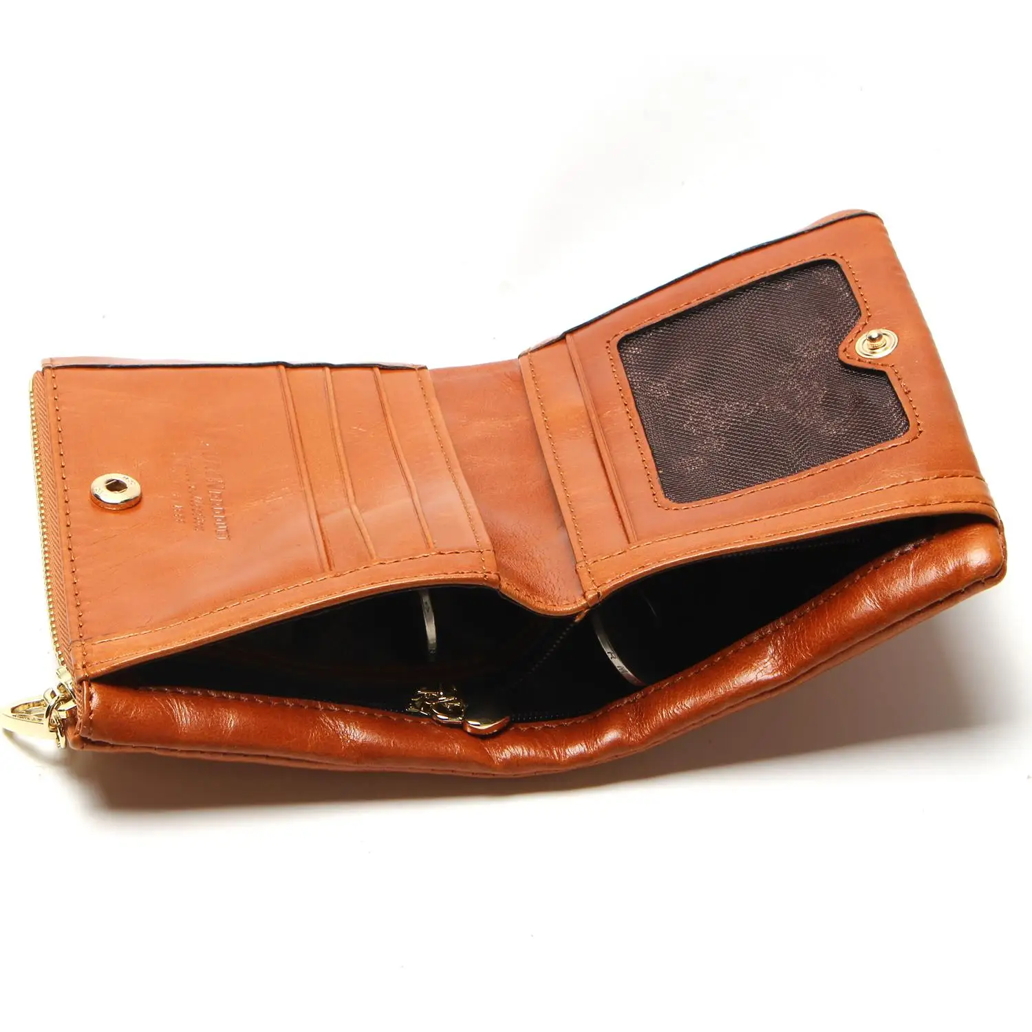 Женский винтажный кошелек из натуральной воловьей кожи короткий с отделением