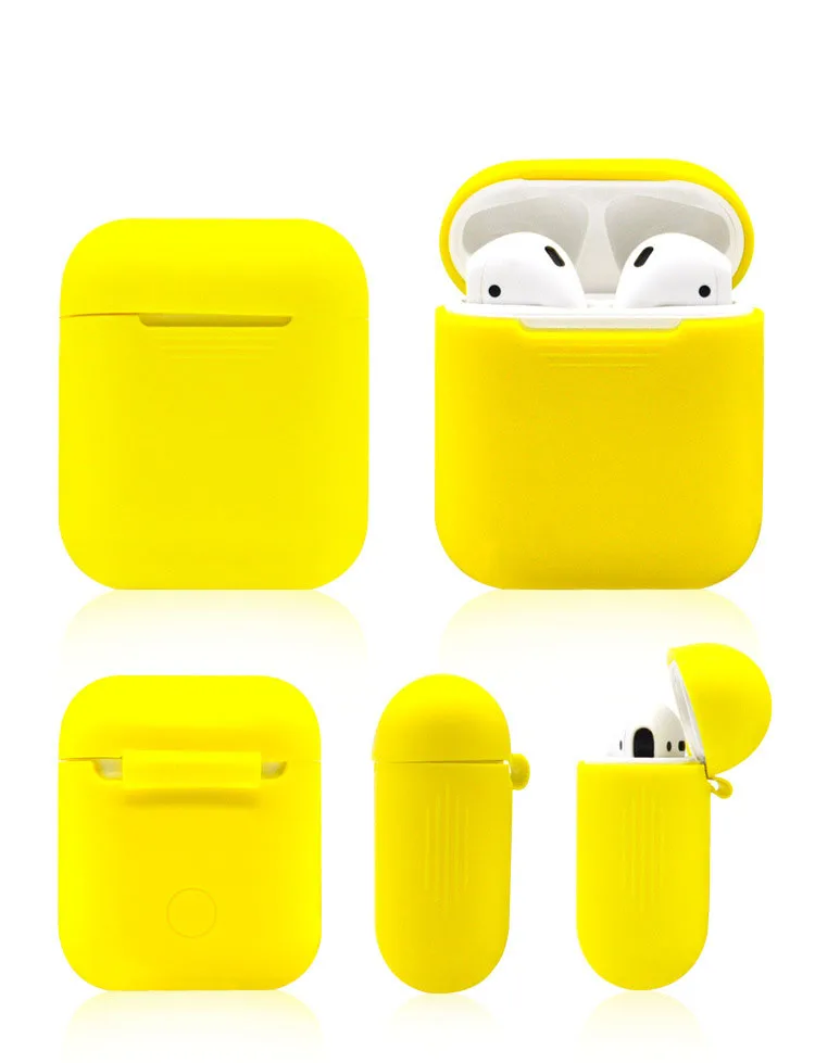 2018 новый силиконовый чехол ярких цветов для Apple AirPods Мягкий защитный наушников