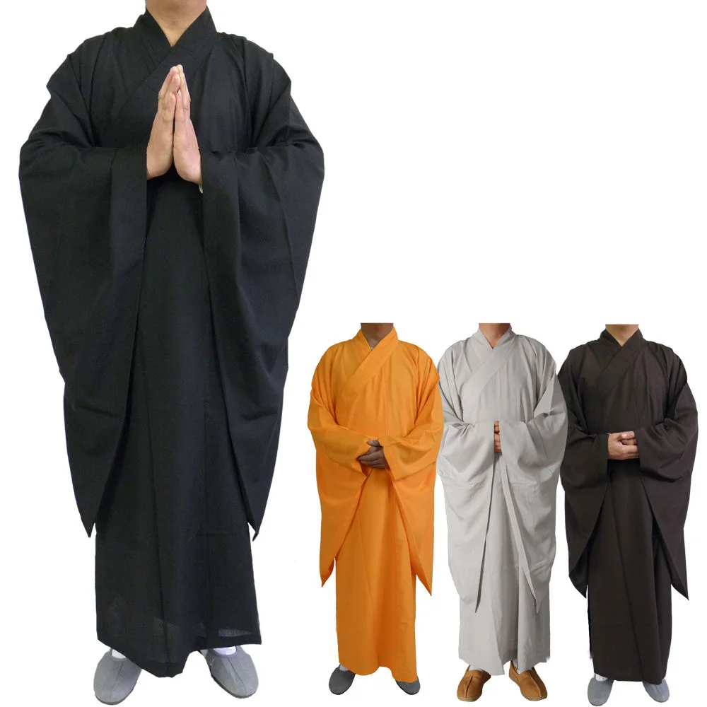 Vestido de monje budista Shaolin, Túnica Haiqing de meditación, traje de Kung fu, trajes para hombres