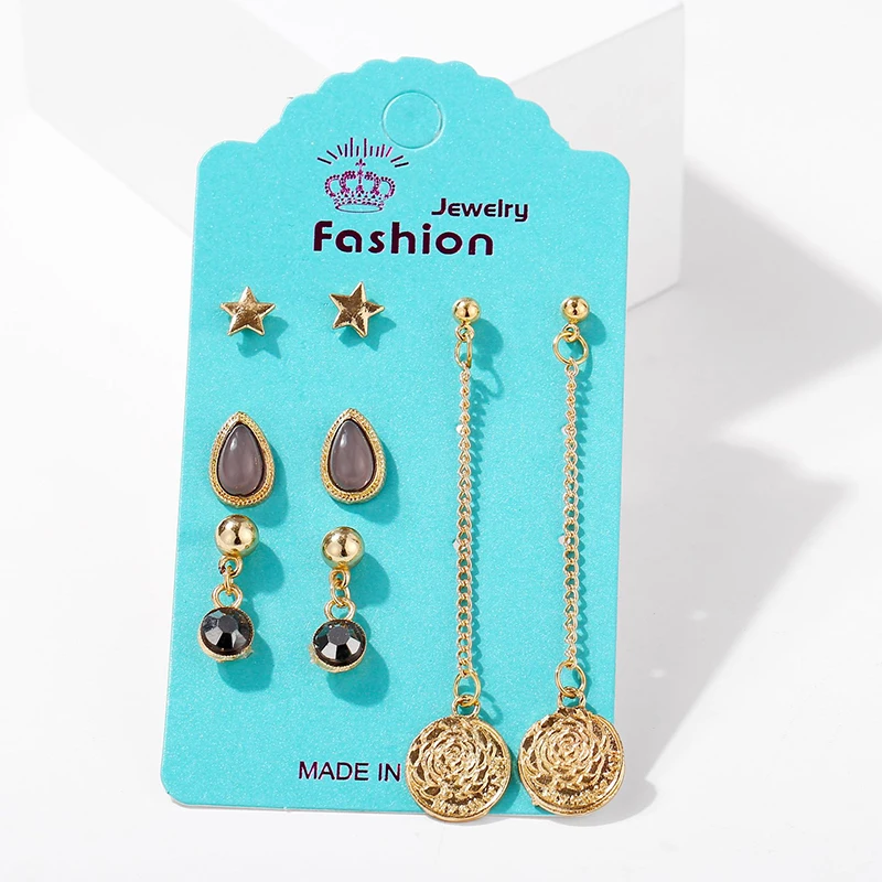 4 пар/компл. модная романтическая роза цветок монеты серьги с украшением в виде