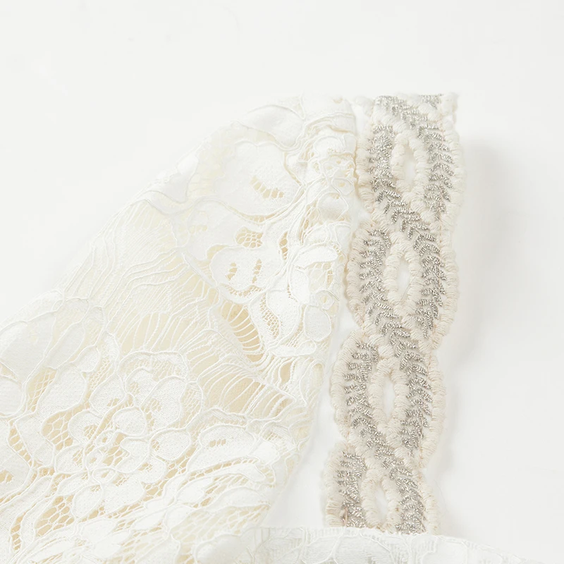 Женское кружевное платье миди YIGELILA облегающее с квадратным вырезом рукавами три