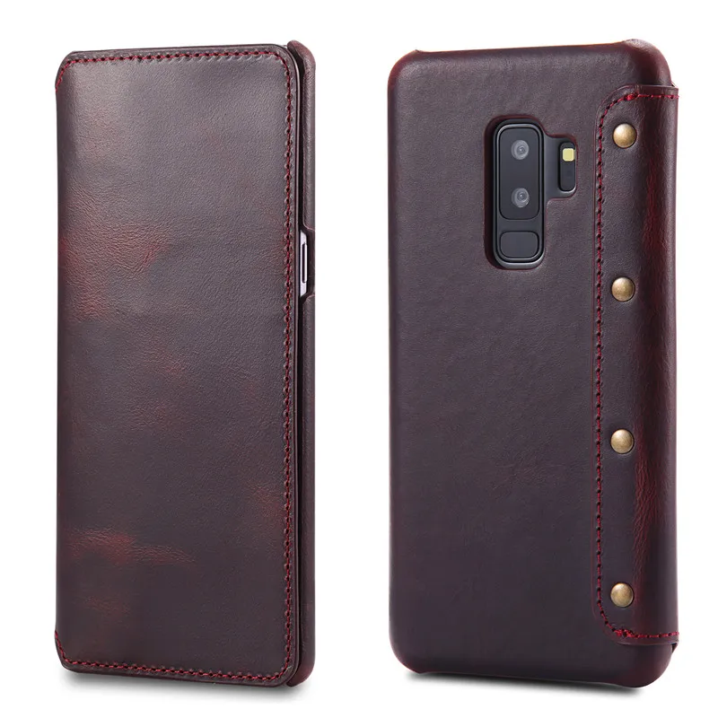 Роскошный чехол из натуральной кожи для iphone X XS MAX XR 6 6S 7 8, бумажник, откидная крышка для samsung Galaxy S10 Plus S9 S8 Note 8 9