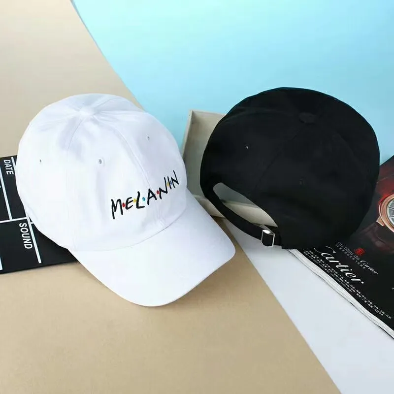 

New arrival MELANIN letter embroidery baseball cap women snapback hat adjustable men fashion Dad hats wholesale