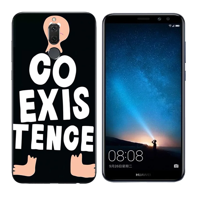 Cover For Huawei Mate 10 Lite 5.9&quot Phone Cases Black Letters Printing Nova 2i Silicone Back Shell for MaiMang 6 Capa |