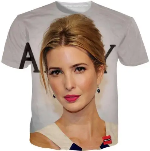 2017 хип хоп Повседневная Женская/мужская футболка Ivanka Trump забавная с короткими