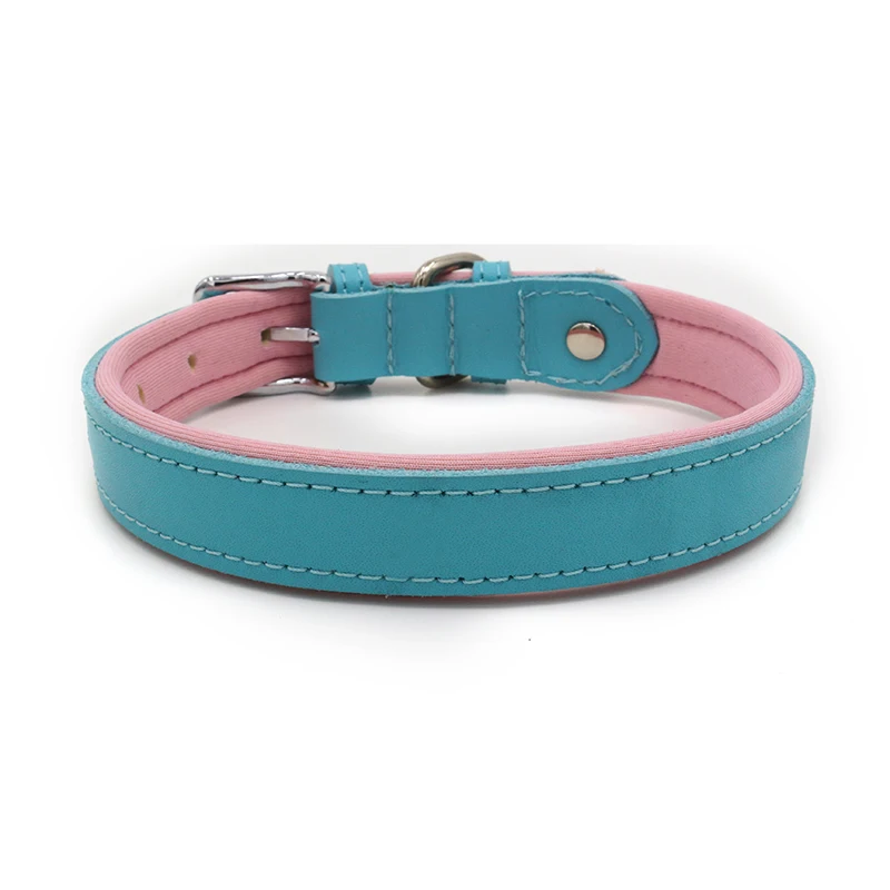 100% High Quality Dog Collars 3 Sizes 6 Colors Genuine Leather Diving Waterproof Small Puppy Pet | Дом и сад