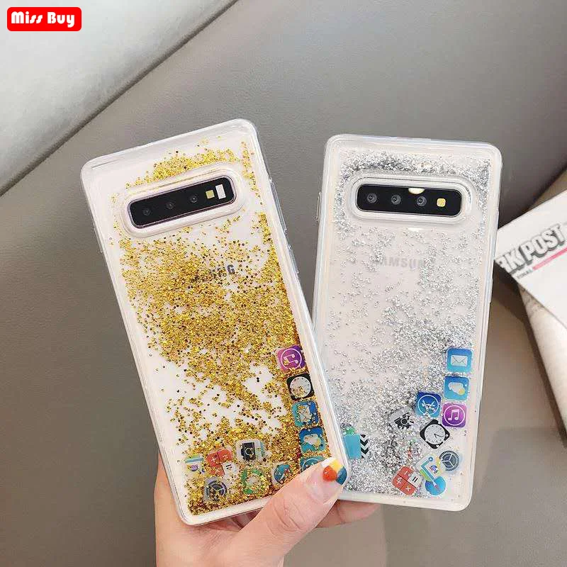 Блестящий чехол с жидким песком и зыбучей звездой для Samsung galaxy S10 Lite
