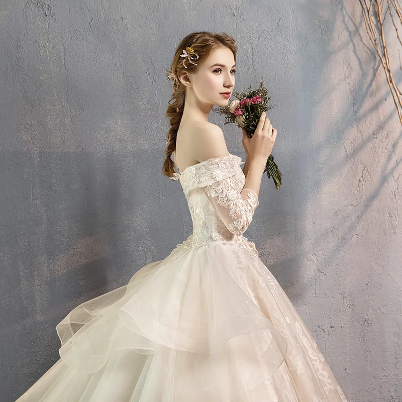2020 Vestido De Novias Mrs Win бальное платье принцессы с вырезом лодочкой роскошное Mariee Grande