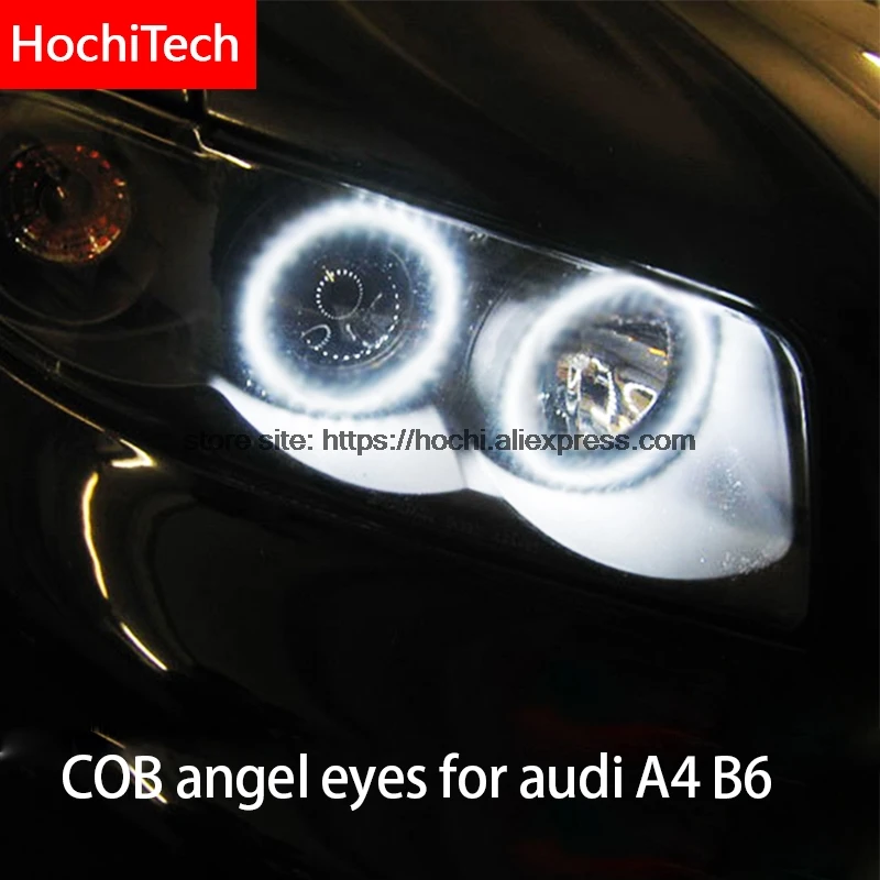 Для audi A4 B6 2000 2006 COB светодиодный дневсветильник свет Белый Halo Cob Led Angel Eyes