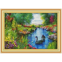 oneroom the peaceful landscape counted cross stitch 11ct 14ct cross stitch set wholesale swan cross stitch kit embroidery f557