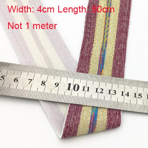 4cm red gold 40 мм(1,5") 1 м золотая полоса высокие эластичные ленты канатная Резиновая лента линия спандекс лента для шитья кружевная отделка поясная лента аксессуары для одежды - Цвет: 4cm red gold