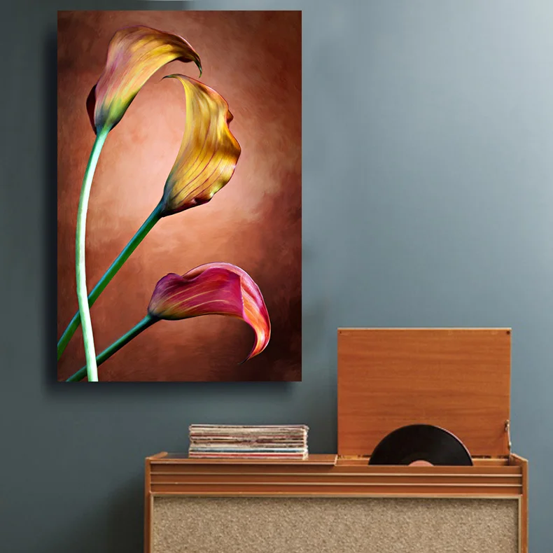 Embelish Free Shipping HD Print Waterproof Canvas Oil Painting For Home Decor Calla Lily Flower Wall Posters Living Room Picture | Дом и сад