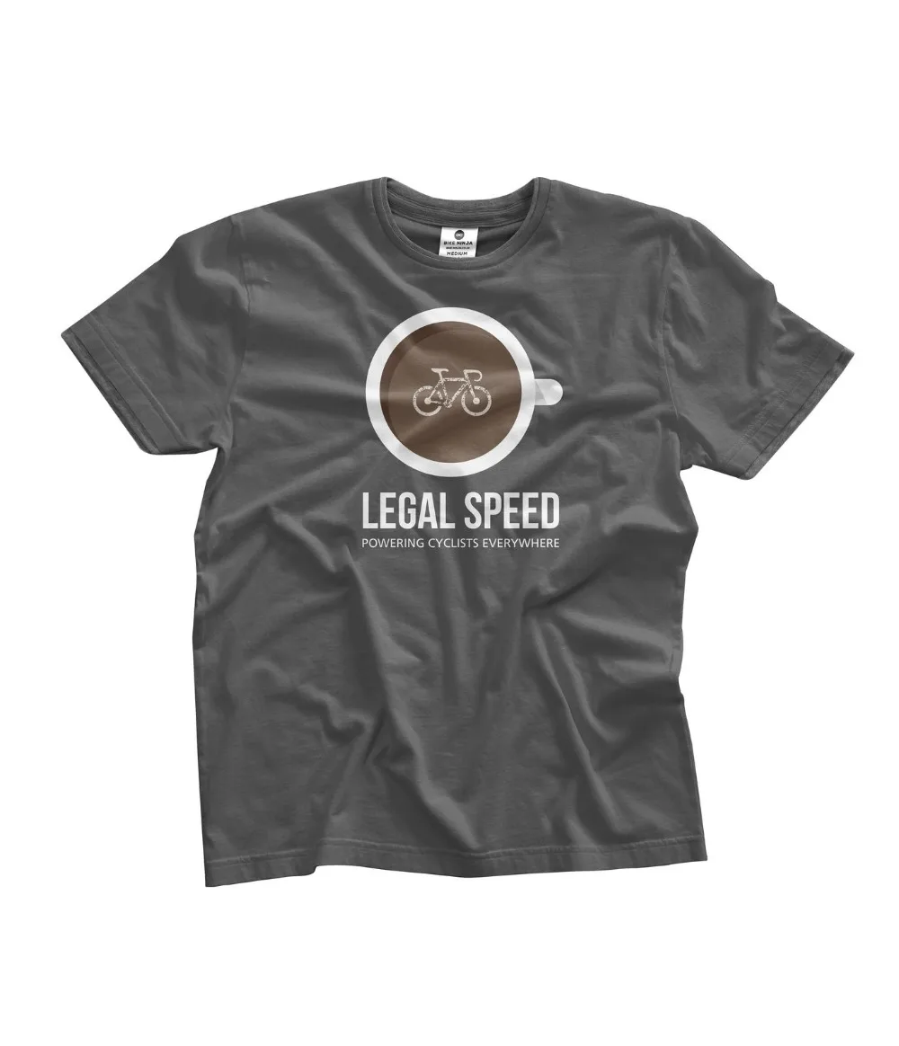 Велосипедная велосипедная футболка Ninja с надписью на скорости кофе принтом