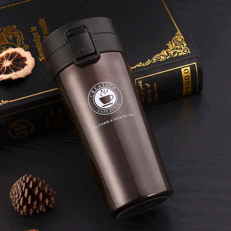 Coffee Нержавеющая сталь термос кофейная кружка BPA-Free термос, вакуумная Изолированная бутылка для воды, двойные стенки кофейные кружки - Цвет: Coffee