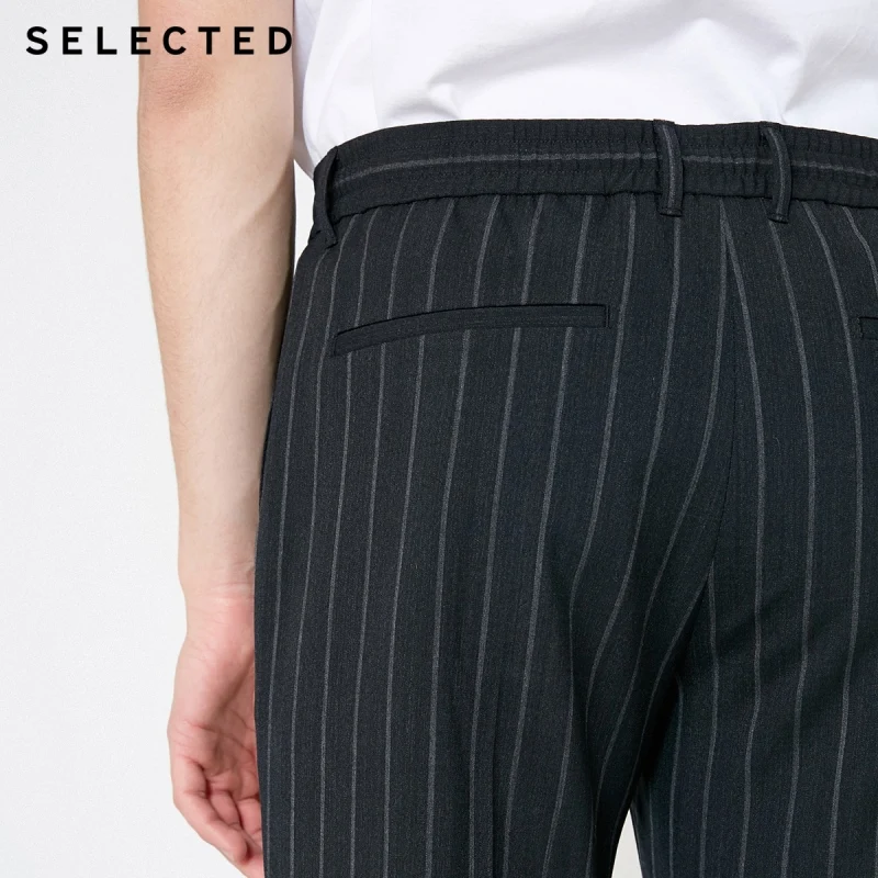 Мужские весенние повседневные брюки в полоску из смешанной шерсти Размеры S |