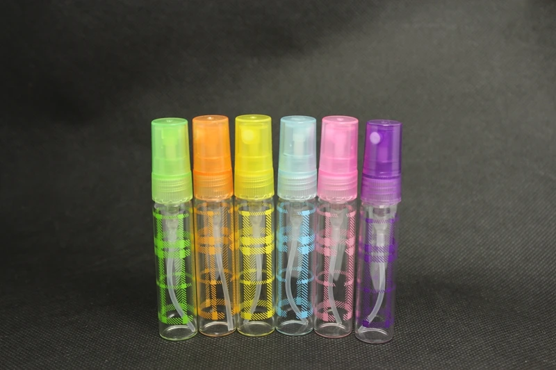 

5 мл тромбоновая клетчатая печать маленький парфюмерный стеклянный спрей пустая бутылка 12 шт./лот