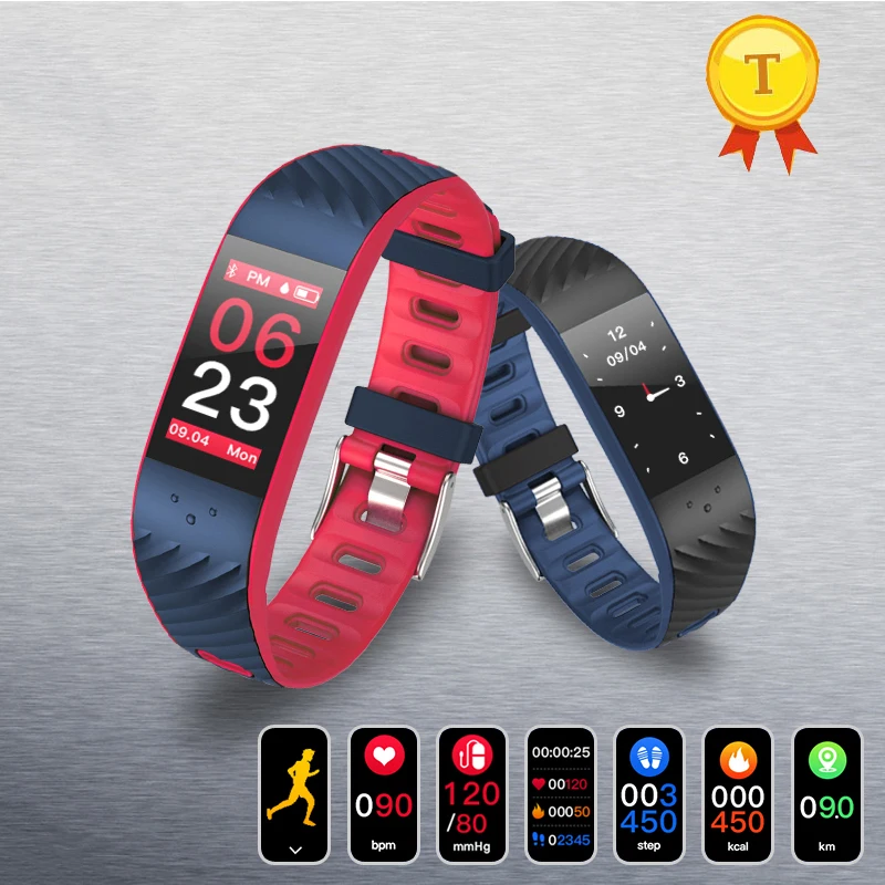 Смарт-браслет с реальным цветным дисплеем пульсометр фитнес-монитор сердечного