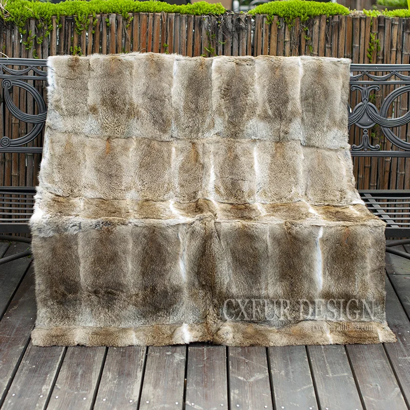 CX-D-08A 130X160 см Super Soft Настоящее одеяло из меха кролика меха бросить~ Прямая