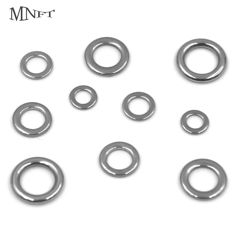 

MNFT 20Pcs Stainless Solid Rings Fishing Ring Jigging Fishing Assistant Terminal Tackle