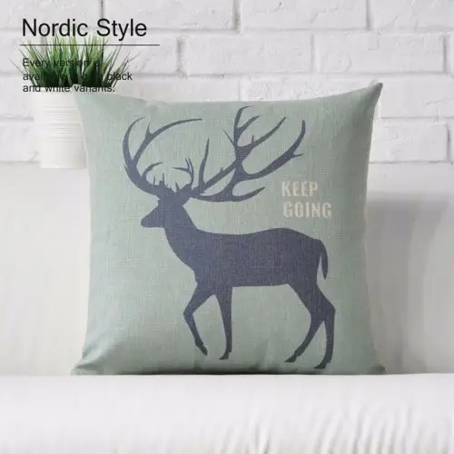 Современный скандинавский Подушка с оленем крышка стола льняные животных