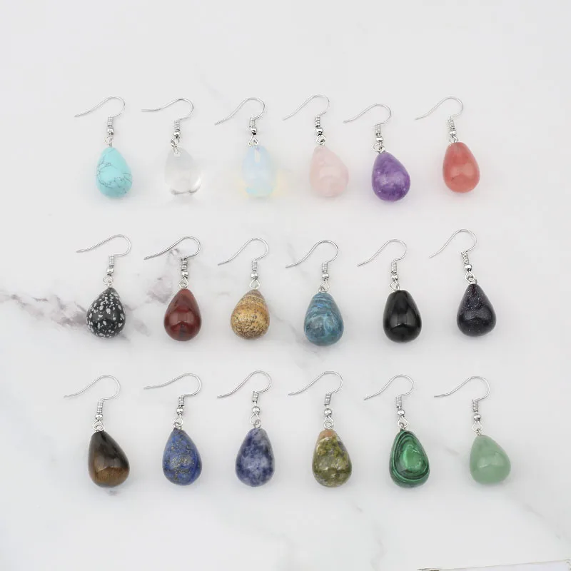 Женские серьги капельки с тигриным глазом 1 пара натуральный камень лазурит