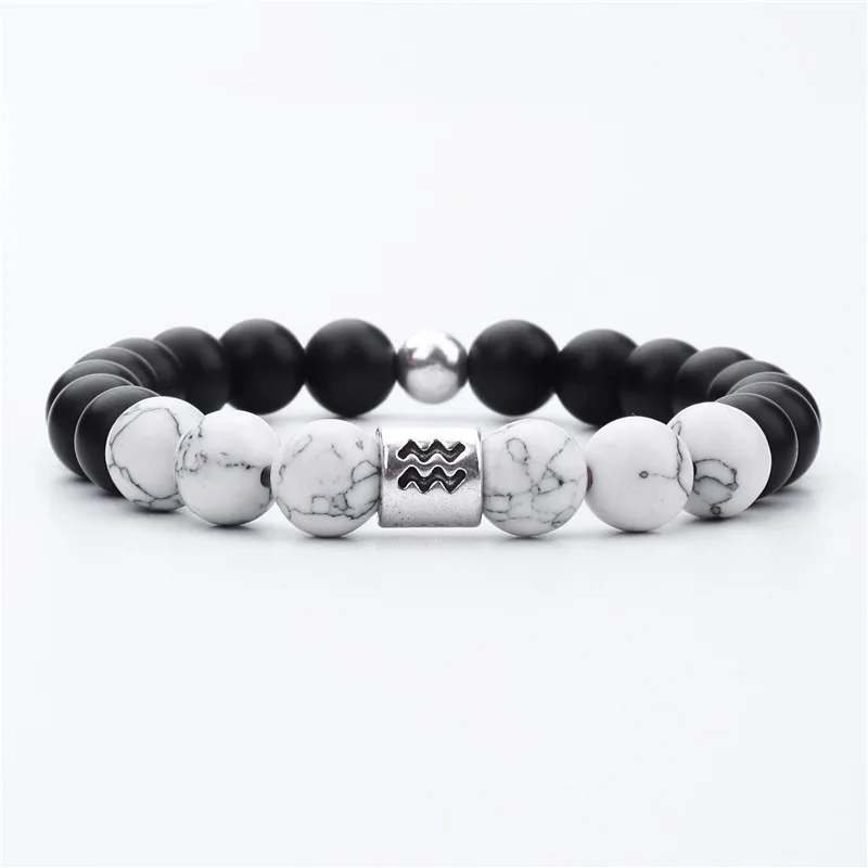 DIEZI Винтаж для мужчин черный белый цвет ручной работы Strand браслет женщин Jewelry 12