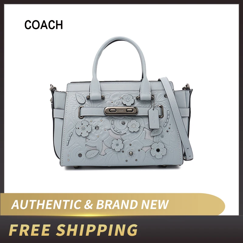 Coach Swagger 27 женская Средняя кожаная сумка 11854|Сумки с ручками| |