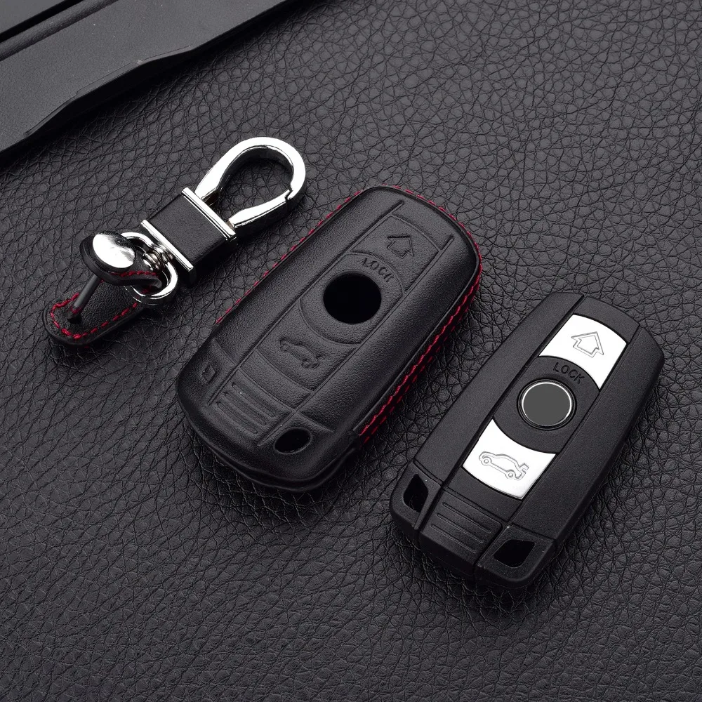 Новинка 4D чехол для ключей из натуральной кожи с карманом BMW 1 3 5 6 7 SERIES E90 E92 E93 E60 X1 X5
