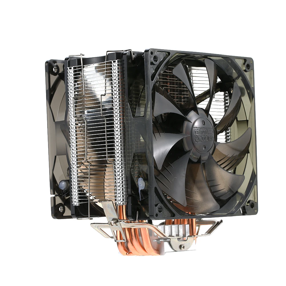 PCCOOLER Вентиляторы 5 тепловых трубок радиатор тихий 4-контактный процессор кулер радиатор Вентилятор охлаждения с двойной 120 мм светодиодный вентилятор для настольного компьютера