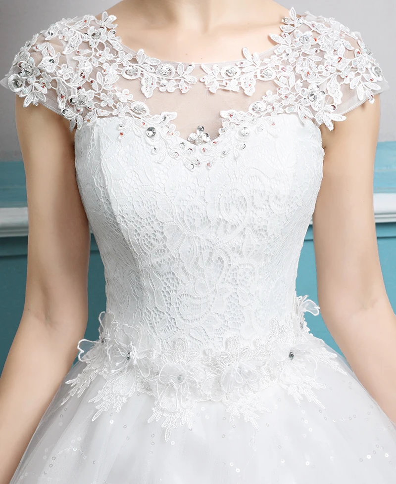 Elegant Scoop Neck Beading Lace Up Vestidos De Novia Crystal Backless A-line Maxi Wedding Dresses Robe Marriage Bridal Gowns | Свадьбы и
