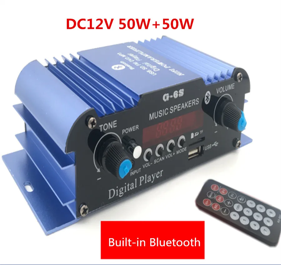 Мини G 6S DC12V 50 Вт + Bluetooth Автомобильный домашний компьютер USB SD FM радио MP3 плеер