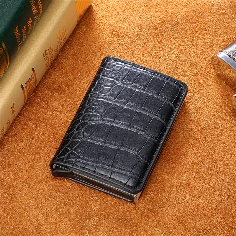 

BISI GORO Credit Card Case for Men Women Business Card Holder for PU Leather Cards Purse Automatic Credit Cards Women Wallet
