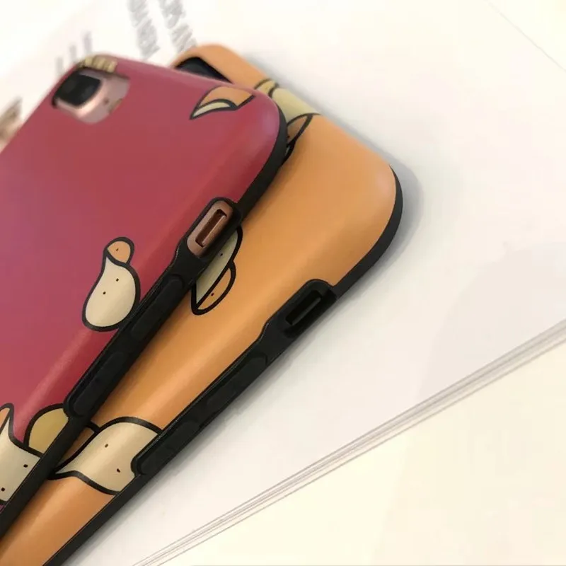 TIZQK Cartoon Pattern Anti-knock Phone Case For iphone 6 6s 7 8 Plus X Back Cover Smooth Soft IMD Fitted Cases |