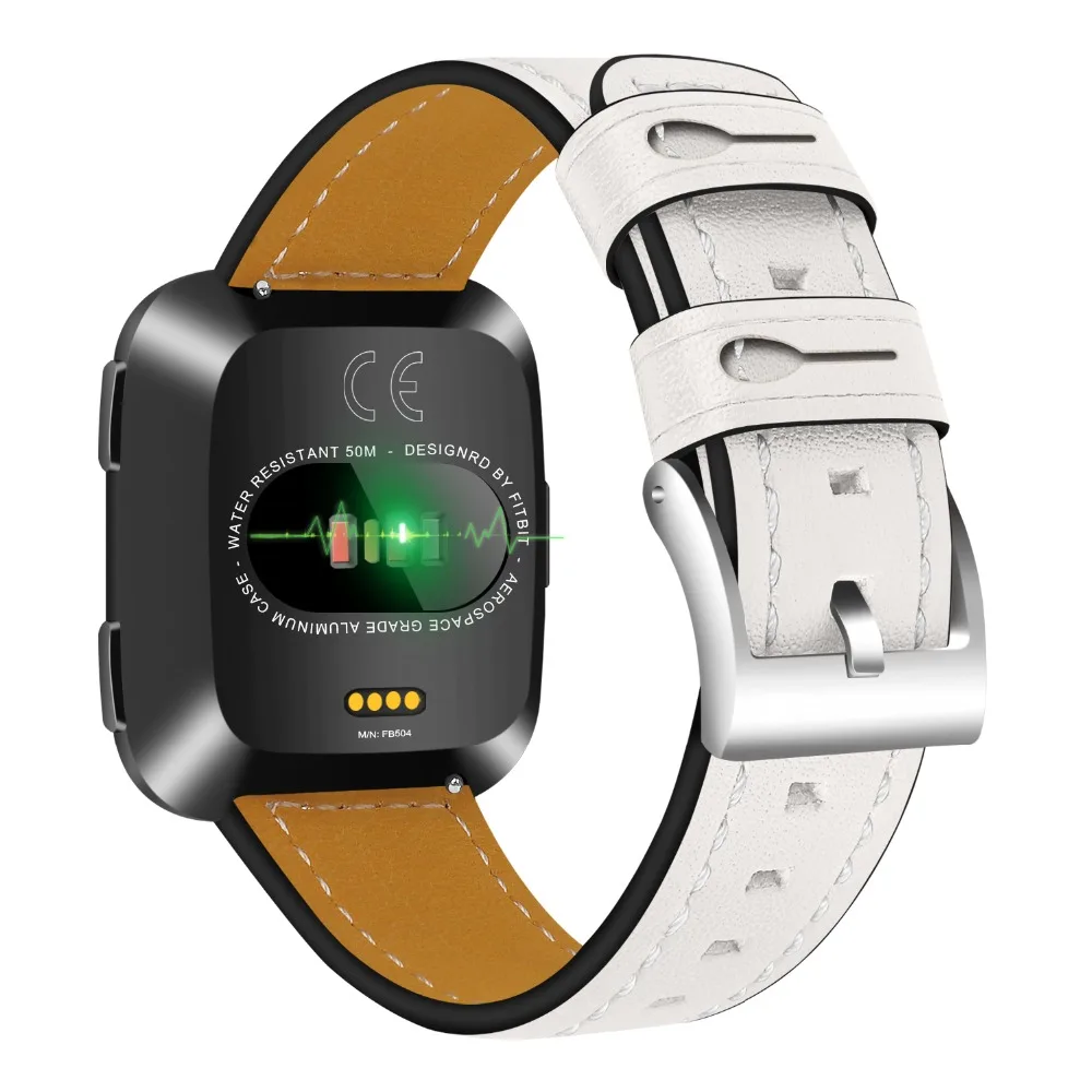 KINGBEIKE мягкий кошелек из натуральной кожи Ремешки для наручных часов Fitbit Versa умный