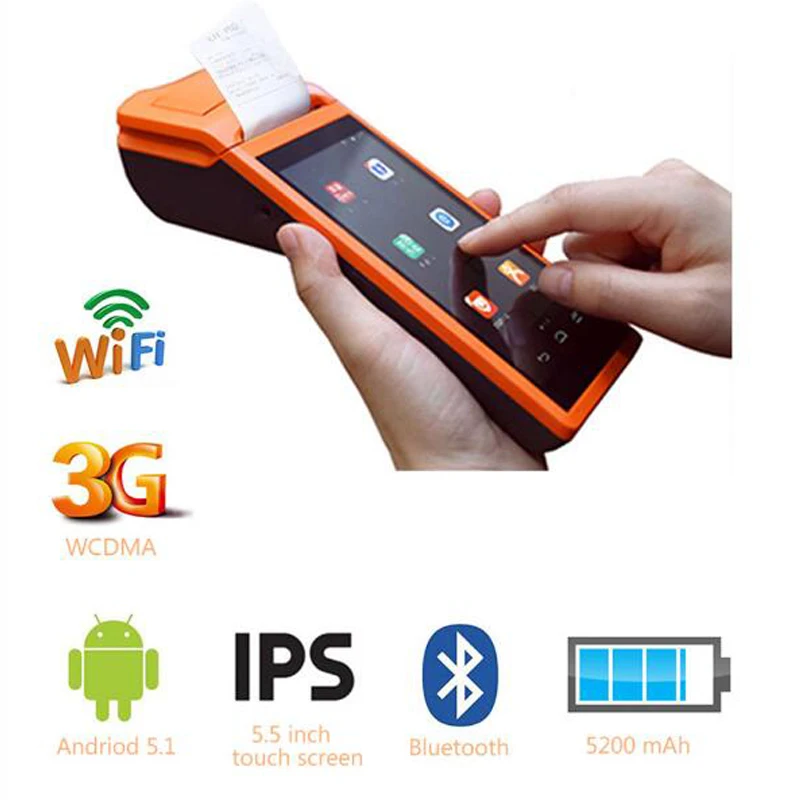 Бесплатная доставка! SM-V1 Android 3G pos системы 5 дюймов дисплей мобильного Ручной Смарт