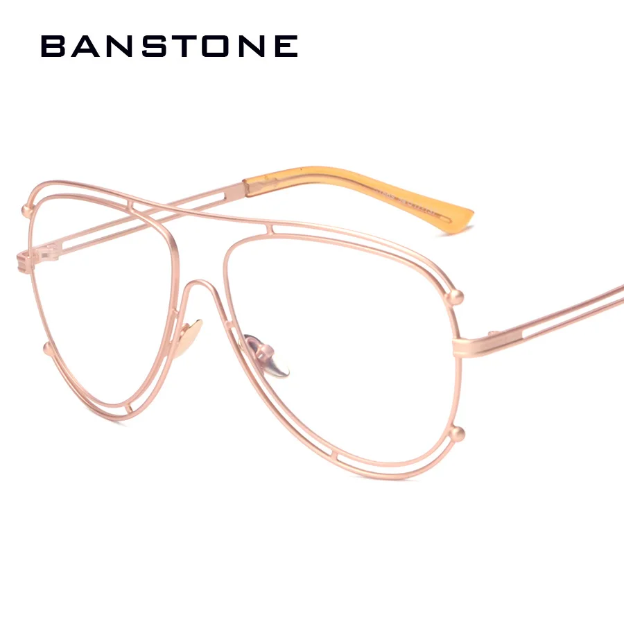 Мужские и женские прозрачные очки в оправе BANSTONE винтажные золотистой |