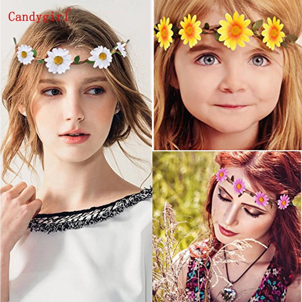 1 шт. Цветочная богемная повязка на голову аксессуары для волос женские пляжные