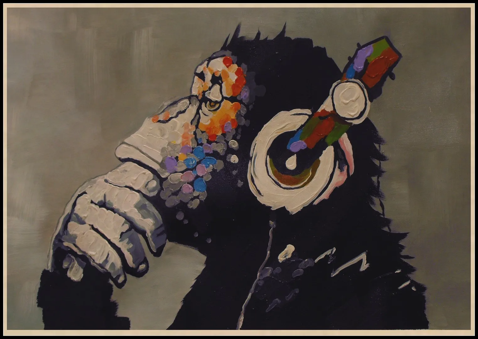 Картина с изображением больших животных из крафт-бумаги современный Забавный