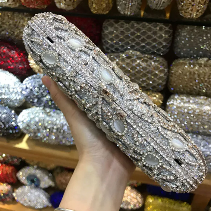 Сумка на плечо с золотыми кристаллами и цепочками Женская вечерняя сумка-футляр
