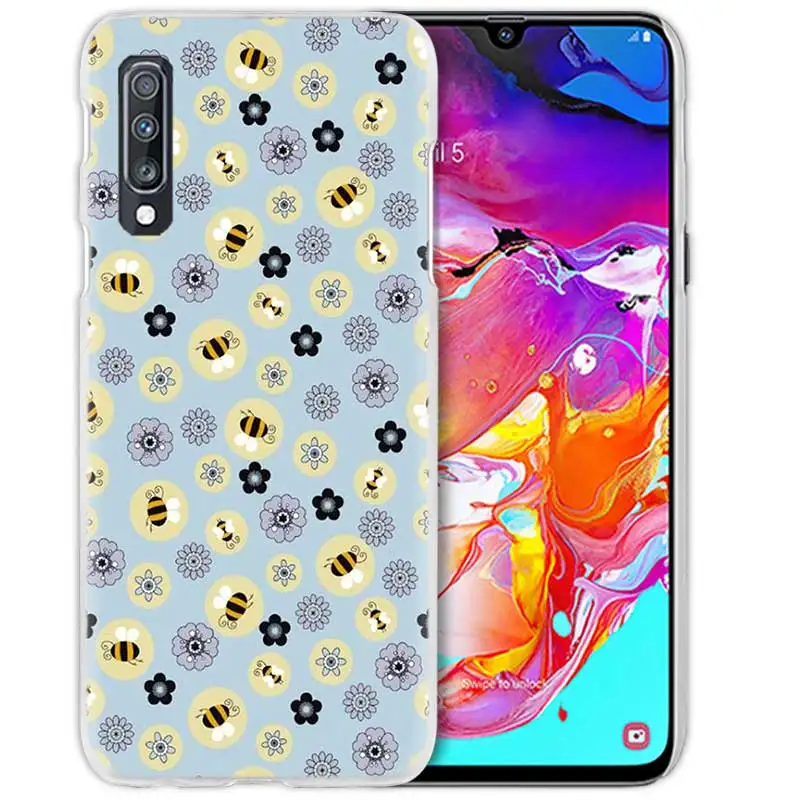 Bee Золотой Мёд чехол для samsung Galaxy A50 A70 A20e A60 A40 A30 A20 A10 A8 A6 плюс A9 A7 жесткий прозрачный ПК телефон Coque крышка