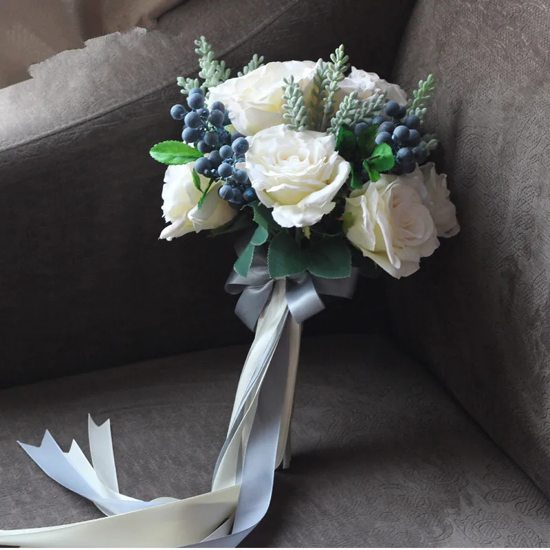 

2set/pack Wedding Flower Set Wedding Bride Bridesmaid Hand Bouquet Simulation Flower Wedding photography photo props