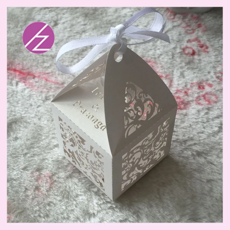 

100pcs Free Customized Laser Cut Carved Pattern Wedding Decorations Box Banquet Party Favor Gift Candy Box For Guest