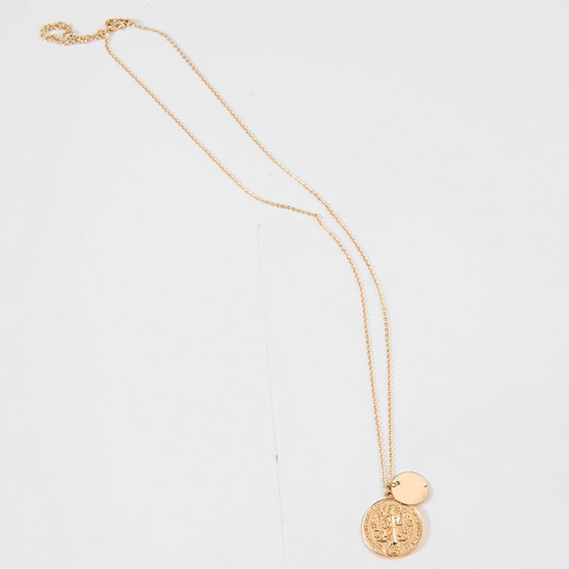 Ожерелье SRCOI золотого цвета с подвеской в виде монеты Девы Марии чокер