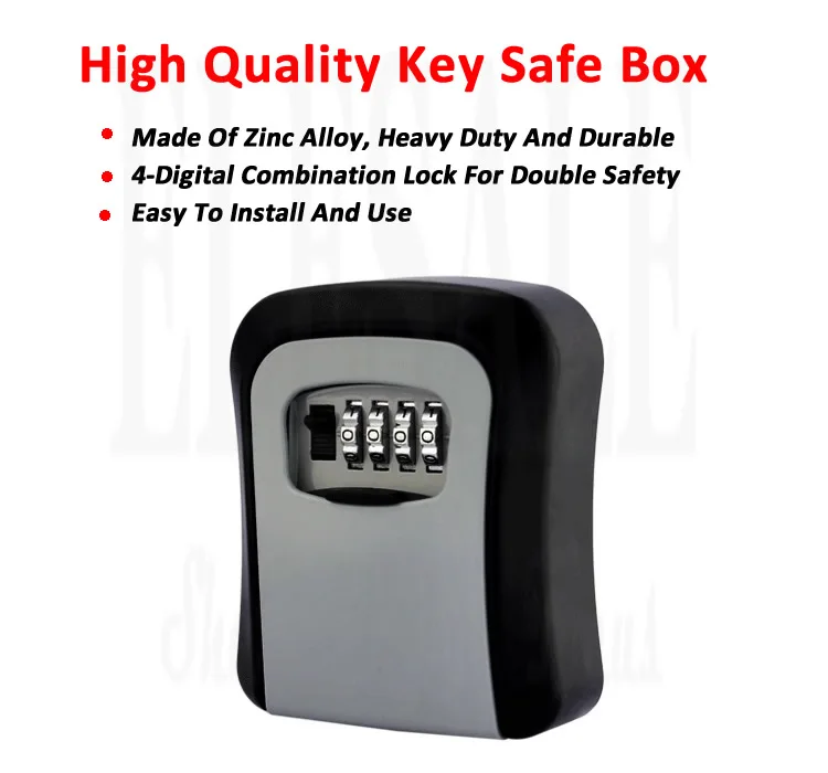 Высокое качество Heavy Duty сейф с ключом для хранения Организатор с 4 цифровой кодовый замок пароль разблокировки металлический ключ скрытый сейф ящик