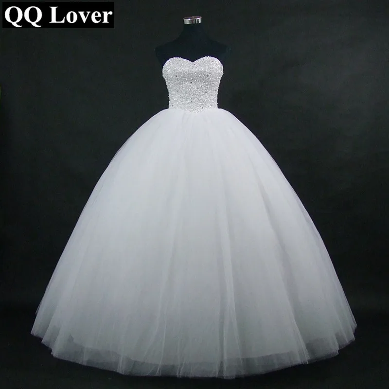 QQ Lover 2019 New Sparkling Ball Gown Wedding Dress Custom-Made Plus Size Vestido De Noiva Bride | Свадьбы и торжества